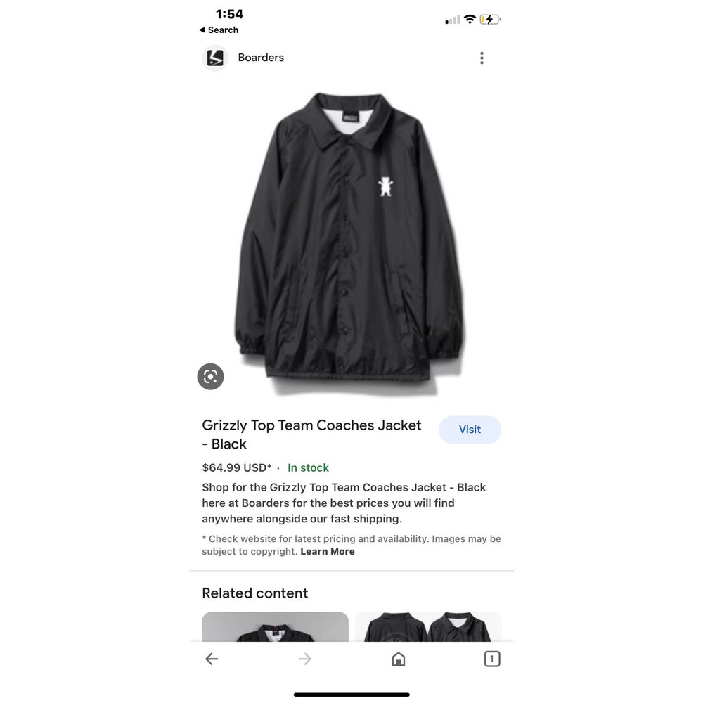 Grizzly Grip Tape Coach’s Anorak Jacket View 2